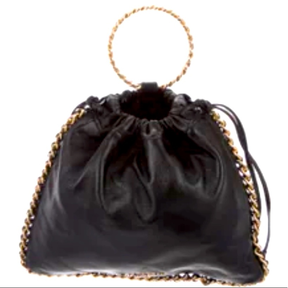 Balmain Black Leather & Chain Accented Backpack Convertible Crossbody